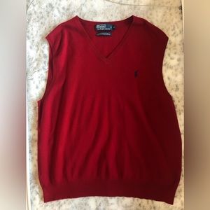 NWOT Polo Ralph Lauren Men’s XL 100% Red Pima Cotton Sweater Vest